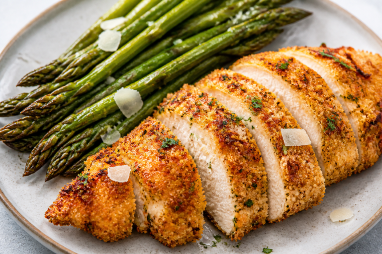Parmesan Crusted Chicken & Asparagus – Crispy, Juicy, and Weeknight Easy