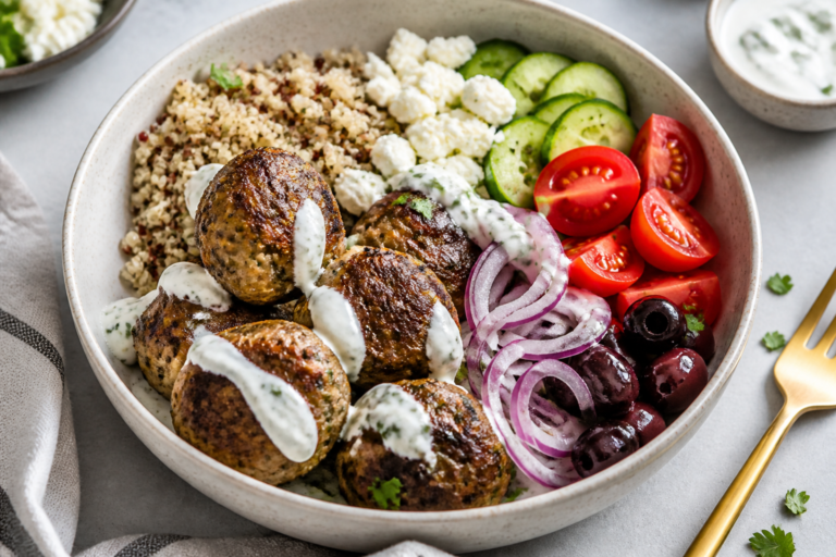 Greek Turkey Meatball Bowls – Fresh, Bright, and Meal-Prep Friendly