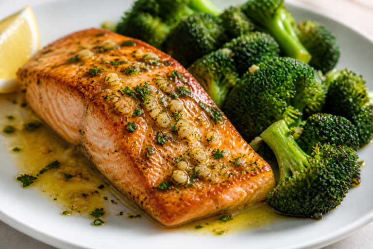 Garlic Butter Salmon & Broccoli – A Simple, Comforting Weeknight Dinner