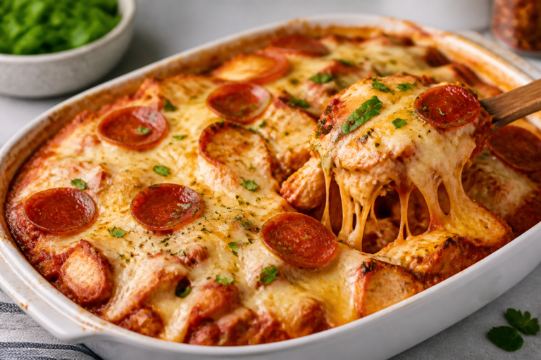 High Protein Pizza Chicken Bake – Easy, Cheesy, and Satisfying