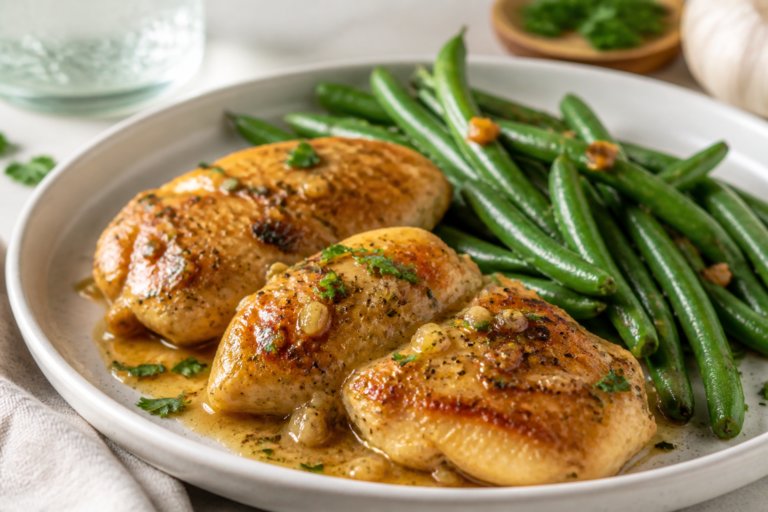 Garlic Butter Chicken & Green Beans – A Simple, Comforting Skillet Dinner