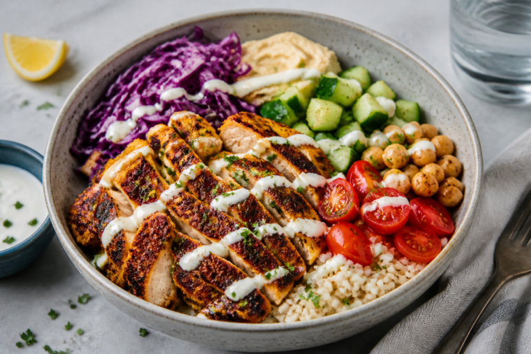 High Protein Chicken Shawarma Bowls – Flavor-Packed, Meal-Prep Friendly