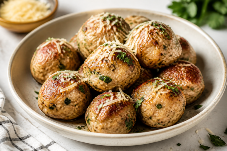 Healthy Garlic Parmesan Turkey Meatballs – Light, Flavorful, and Easy