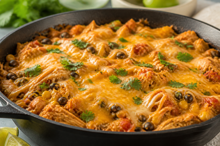 High Protein Chicken Enchilada Skillet – Fast, Flavorful, and Satisfying