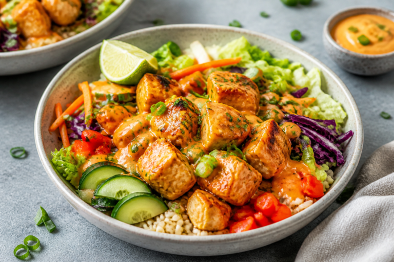 Healthy Bang Bang Chicken Bowls – Spicy, Creamy, and Fresh