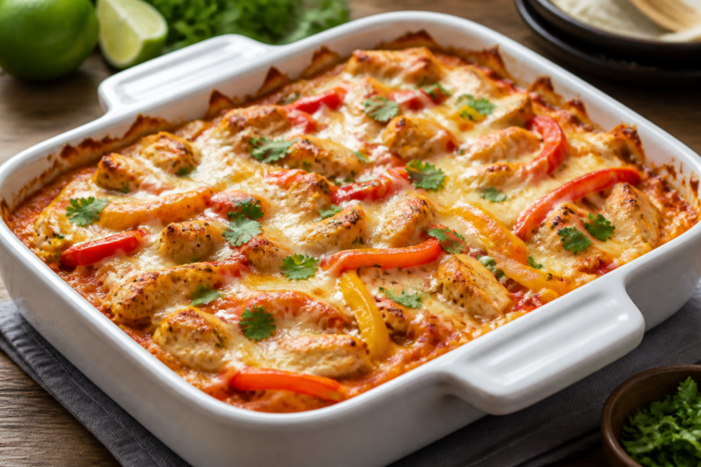 Low Calorie Chicken Fajita Casserole – A Light, Flavor-Packed Weeknight Dinner