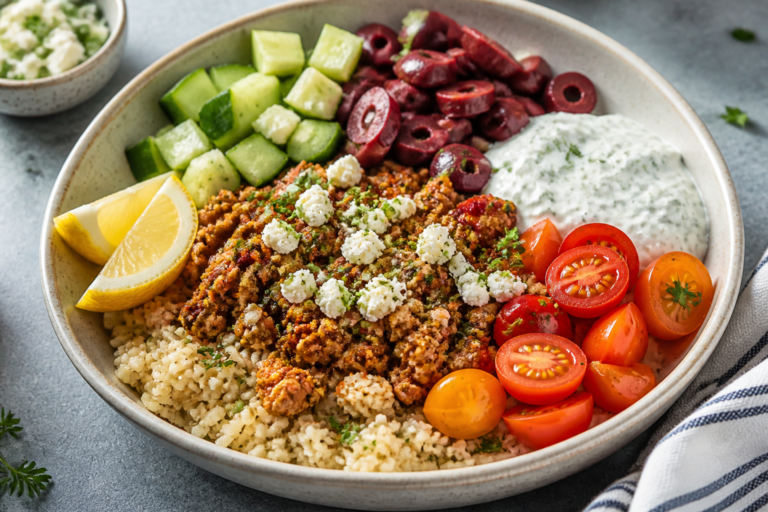High Protein Greek Turkey Bowls – Fresh, Filling, and Meal-Prep Friendly