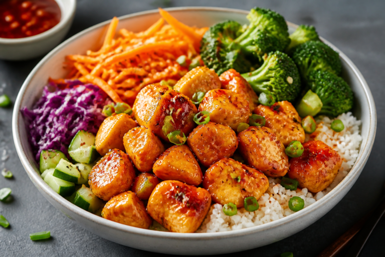 High Protein Firecracker Chicken Bowls – Spicy, Satisfying, and Meal-Prep Friendly
