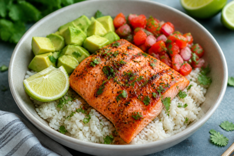 Garlic Lime Salmon Rice Bowls – Bright, Fresh, and Satisfying