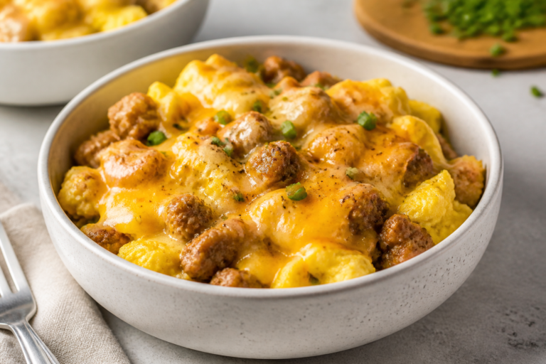 Sausage Egg & Cheese Breakfast Bowls – A Hearty, Make-Ahead Morning Meal