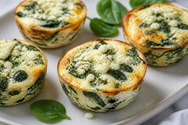 Spinach Feta Egg White Muffins – Light, Savory, and Meal-Prep Friendly