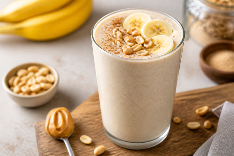 High Protein Peanut Butter Banana Smoothie – Creamy, Satisfying, and Ready in Minutes