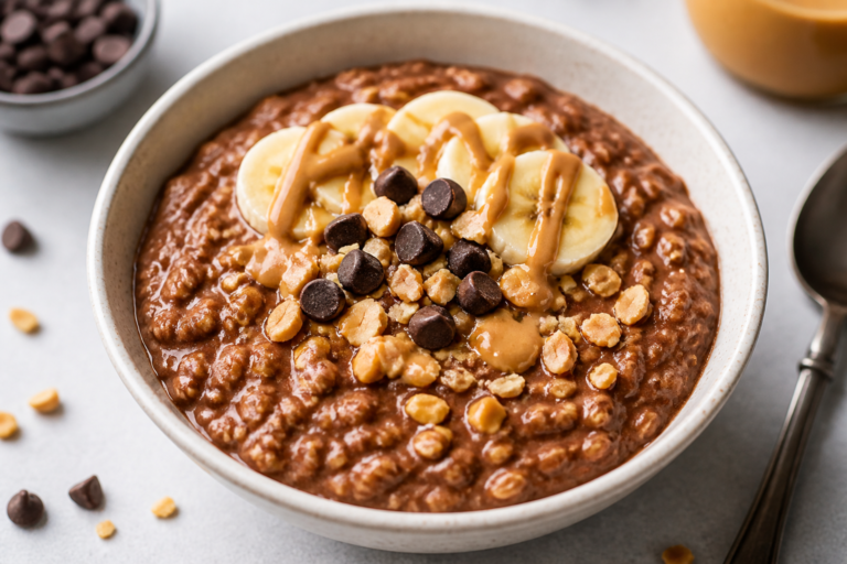 Chocolate Peanut Butter Protein Oatmeal – A Creamy, Satisfying Breakfast