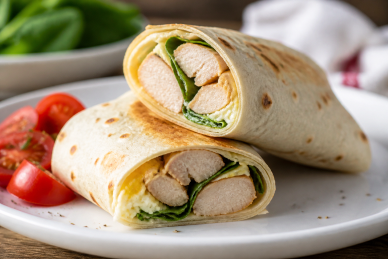 Egg White & Chicken Sausage Wraps – A Fresh, Protein-Packed Breakfast