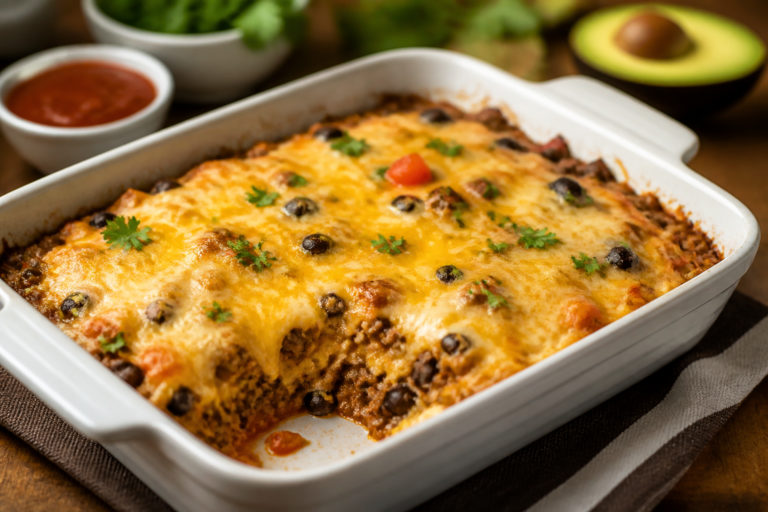 Cheesy High Protein Taco Casserole – Comfort Food With a Healthy Boost
