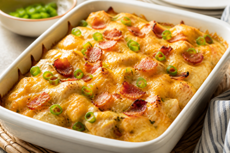 High Protein Bacon Ranch Chicken Casserole – Comforting, Easy, and Satisfying