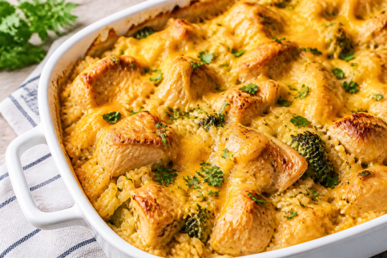 High Protein Chicken & Rice Casserole – Easy, Comforting, and Meal-Prep Friendly