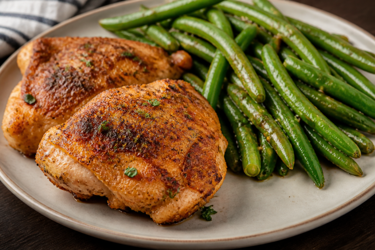 Crispy Ranch Chicken Thighs & Green Beans – Easy, Flavor-Packed Dinner