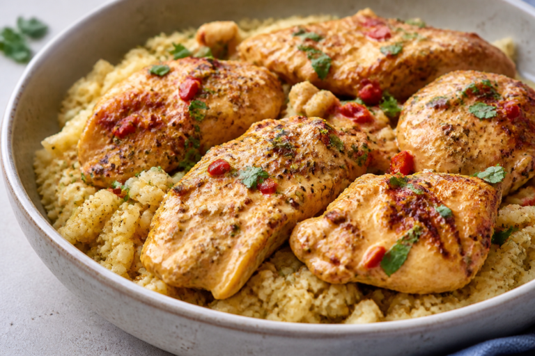 Creamy Cajun Chicken & Cauliflower Rice – A Cozy, Flavor-Packed Skillet Dinner
