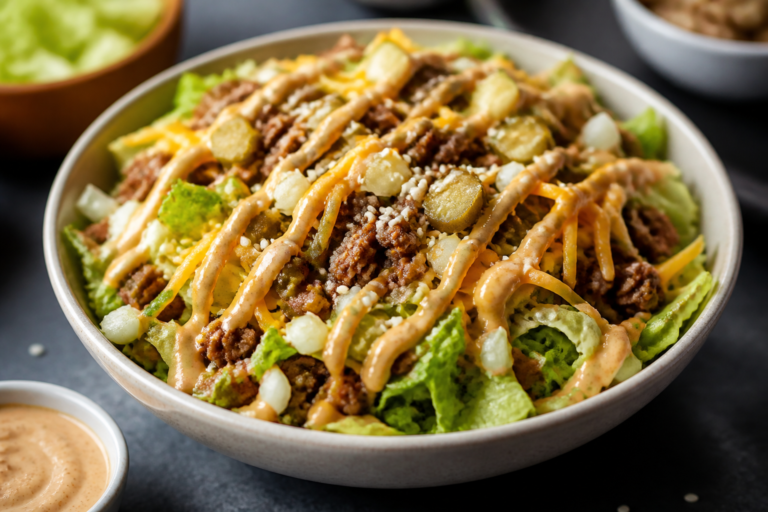 High Protein Big Mac Salad Bowls – A Lighter Take on a Fast-Food Favorite