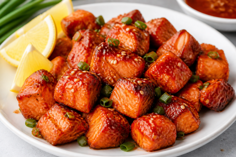 Crispy Honey Sriracha Salmon Bites – Sweet, Spicy, and Ready Fast