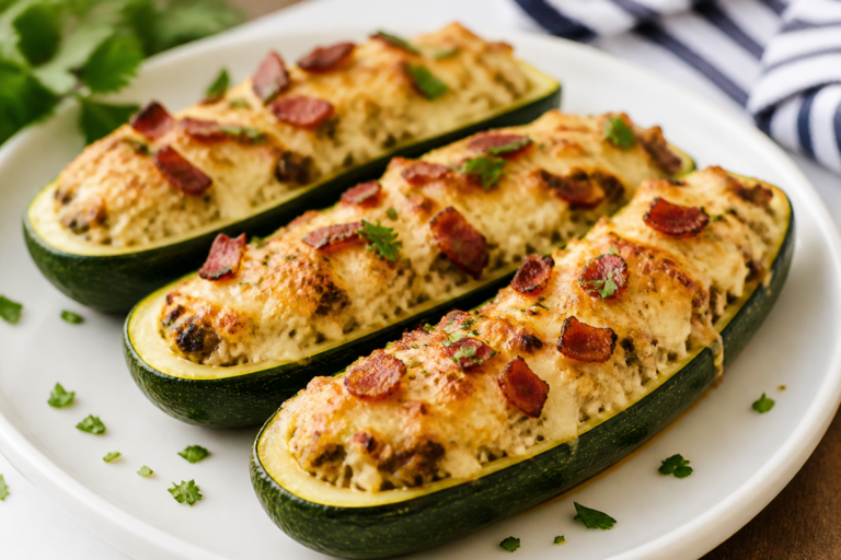 Chicken Bacon Ranch Stuffed Zucchini – A Comforting, Crowd-Pleasing Dinner