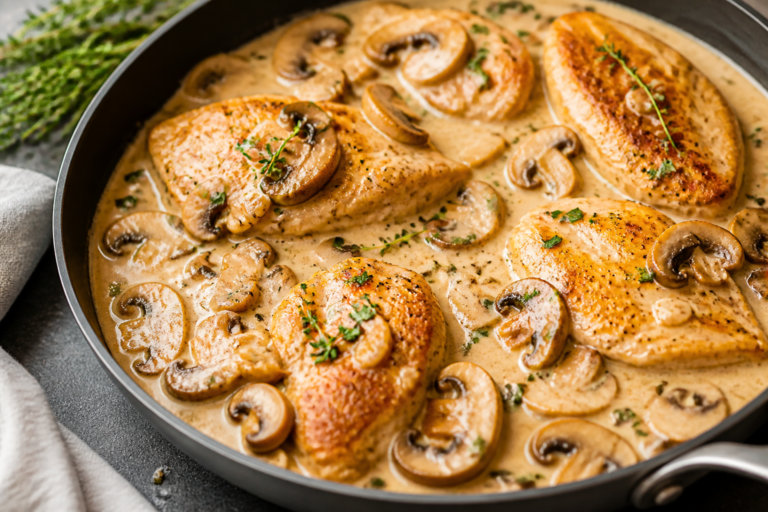 One Pan Creamy Mushroom Chicken – Cozy, Weeknight-Friendly Comfort