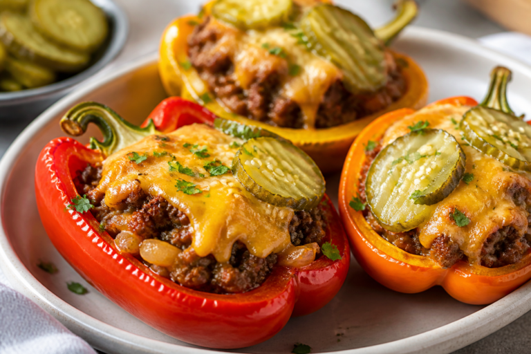 High Protein Cheeseburger Stuffed Peppers – A Comfort-Food Classic With a Lean Twist