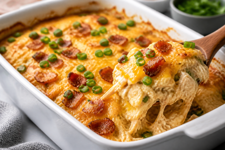 Keto Crack Chicken Casserole – Creamy, Cheesy, and Comforting