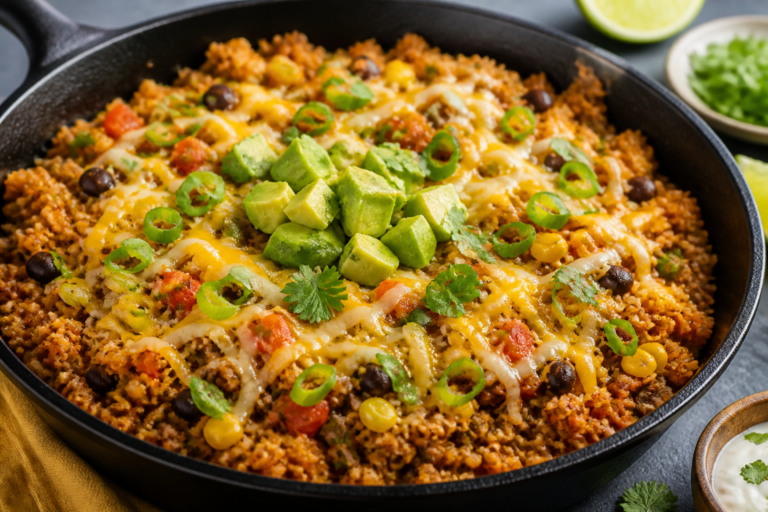 Loaded Taco Cauliflower Rice Skillet – A Fast, Flavor-Packed Weeknight Dinner