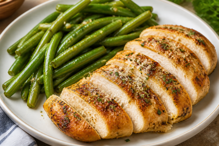 Garlic Parmesan Chicken & Green Beans – A Simple, Flavor-Packed Weeknight Dinner