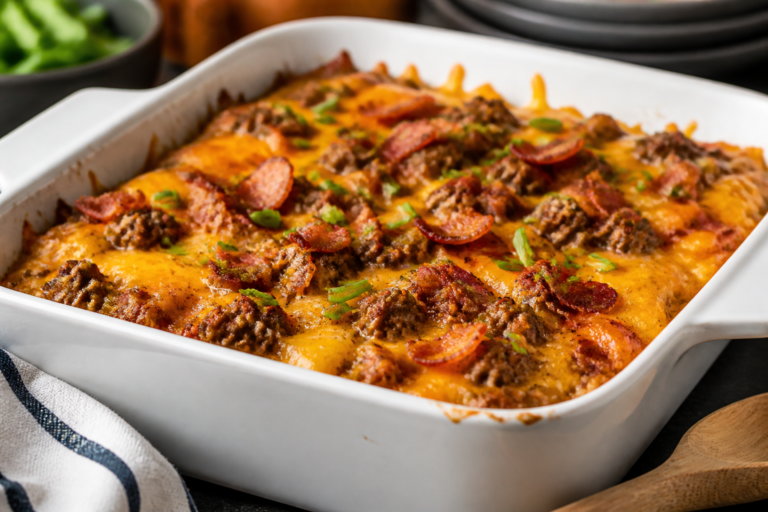 High Protein Bacon Cheeseburger Casserole – Comfort Food With a Lean Twist