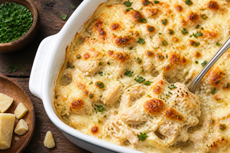 Low Carb Chicken Alfredo Bake – Creamy, Comforting, and Weeknight Easy