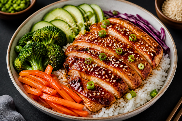 High Protein Honey Garlic Chicken Bowls – Easy, Flavor-Packed Meal Prep