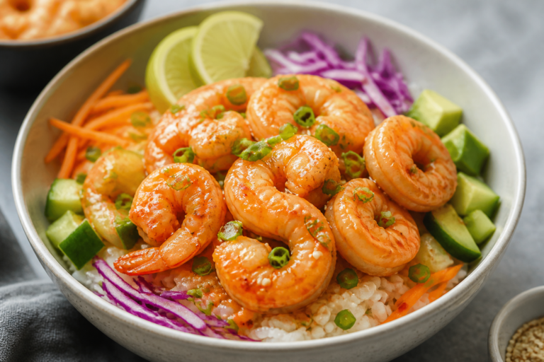 Skinny Bang Bang Shrimp Rice Bowls – Light, Spicy, and Satisfying