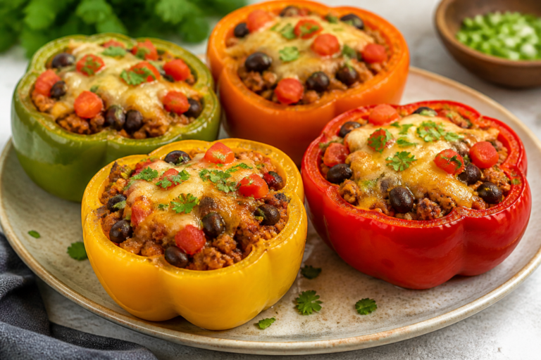 High Protein Taco Stuffed Peppers – A Satisfying, Easy Weeknight Dinner