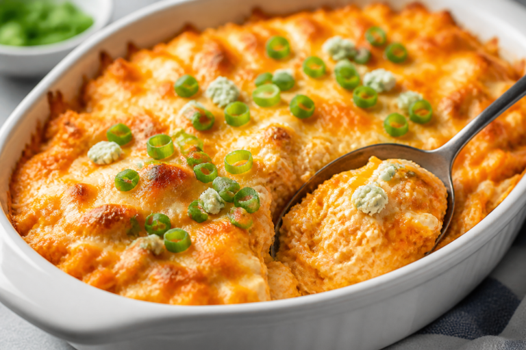 Cottage Cheese Buffalo Chicken Bake – Spicy, Creamy, and Weeknight Easy