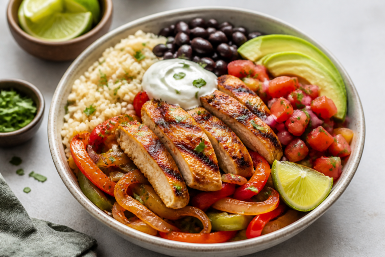 High Protein Chicken Fajita Bowls – Simple, Flavor-Packed Meal Prep