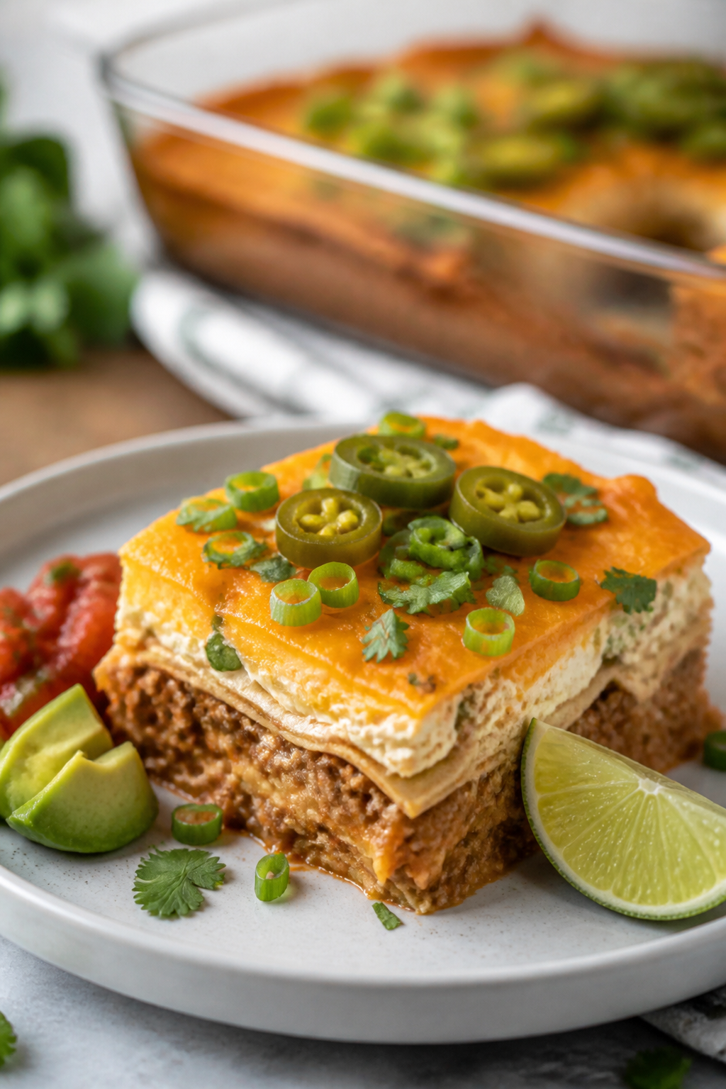 Final plated hero, garnished: Restaurant-quality presentation of a square slice of High Protein Grou
