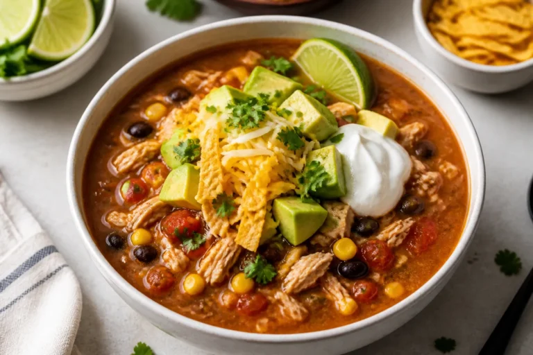 High Protein Chicken Taco Soup – Hearty, Flavorful, and Meal-Prep Friendly