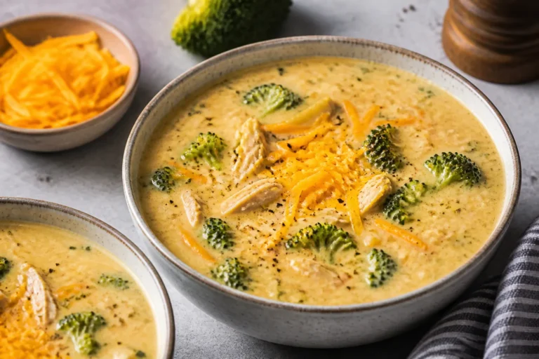 High Protein Broccoli Cheddar Chicken Soup – Creamy, Comforting, and Satisfying