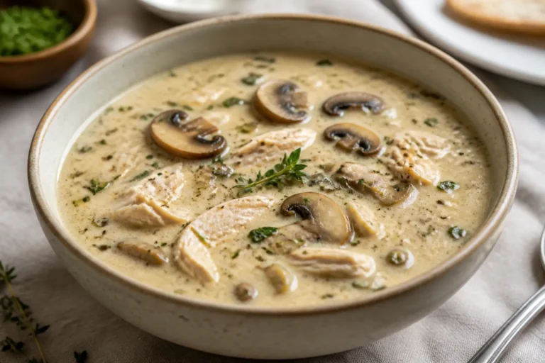 Low Carb Creamy Mushroom Chicken Soup – Comforting, Hearty, and Satisfying