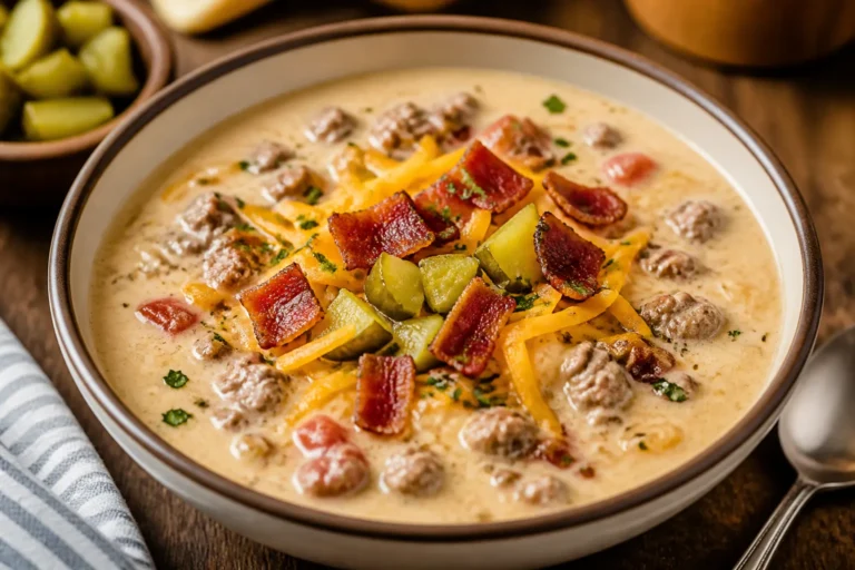 Keto Bacon Cheeseburger Soup – Cozy, Creamy, and Low-Carb