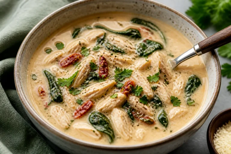 Low Carb Creamy Tuscan Chicken Soup – Cozy, Flavor-Packed Comfort