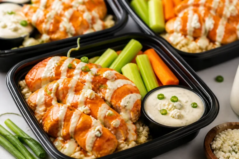 Buffalo Chicken Ranch Meal Prep Boxes – Spicy, Creamy, and Ready for the Week
