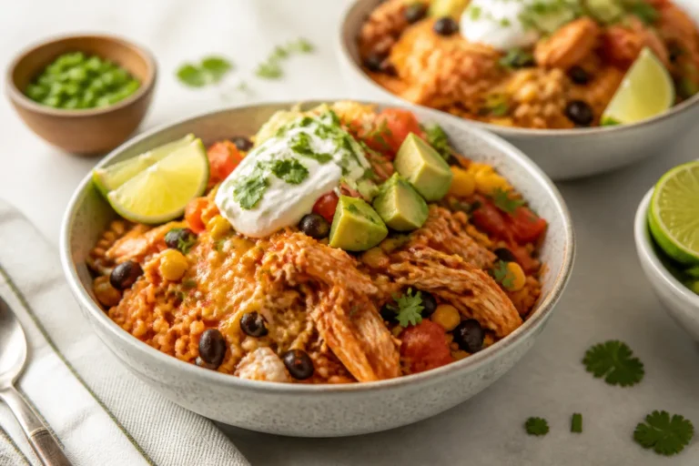 Chicken Enchilada Rice Bowls – A Cozy, Flavor-Packed Weeknight Meal