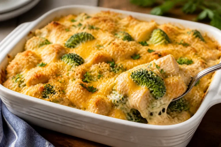 Rotisserie Chicken Broccoli Cheese Casserole – Cozy, Easy, and Crowd-Pleasing
