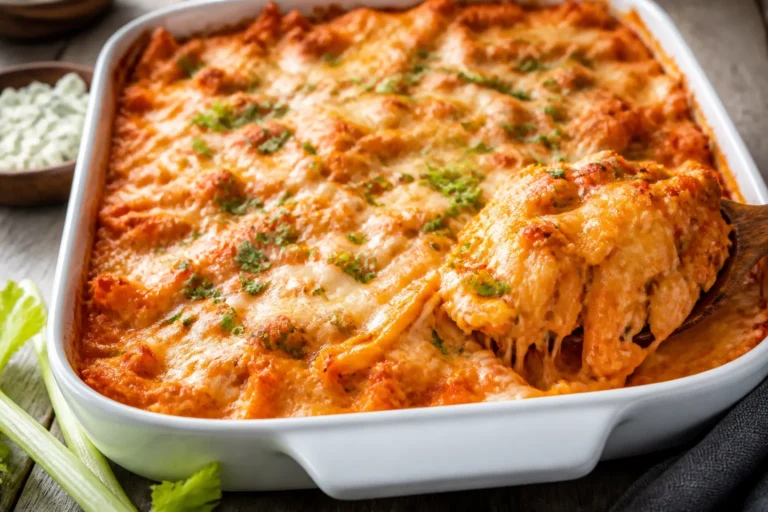 High Protein Rotisserie Chicken Buffalo Casserole – Easy, Hearty, and Packed With Flavor