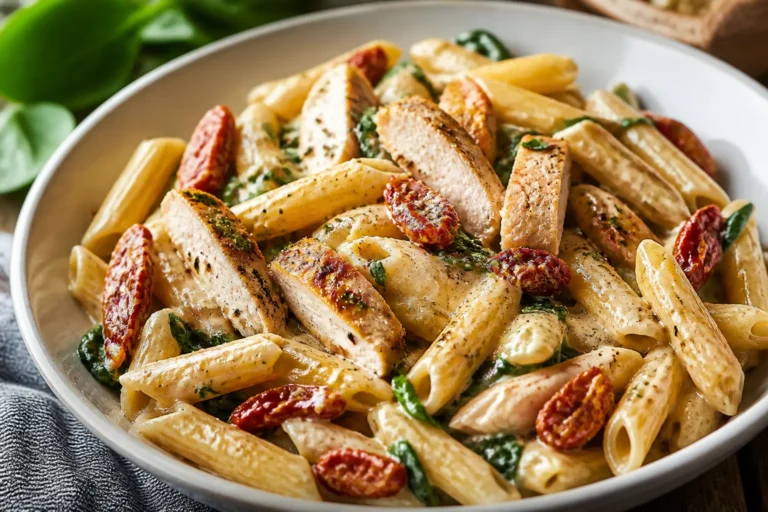 High Protein Rotisserie Chicken Creamy Tuscan Pasta – Comforting, Fast, and Flavor-Packed