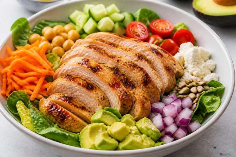 High Protein Rotisserie Chicken Protein Salad Bowls – Fast, Fresh, and Satisfying